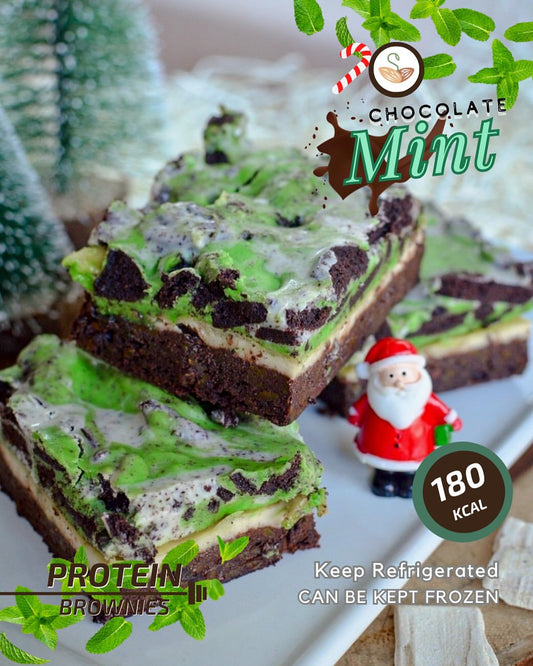 SS | Mint-chocolate protein brownies with cookies chocolate bark